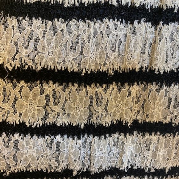 Free People Crochet/Lace Spaghetti Straps Midi Dress Black/Ivory Size XS - Picture 5 of 12